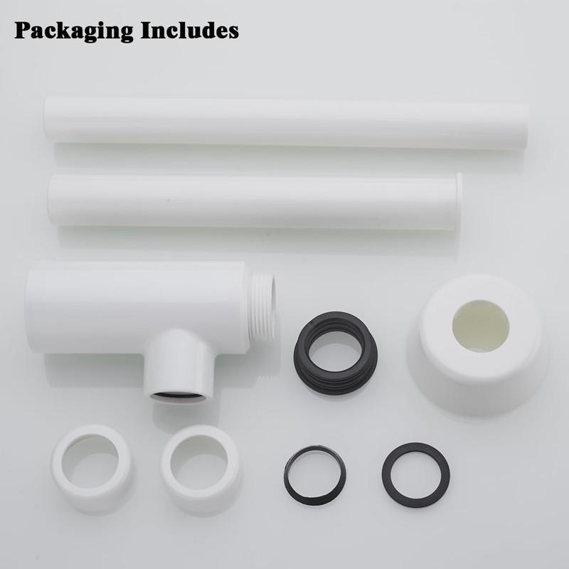 RANDOM Round Bottle P Trap Bathroom Sink 1-1/4,White ABS Plastic