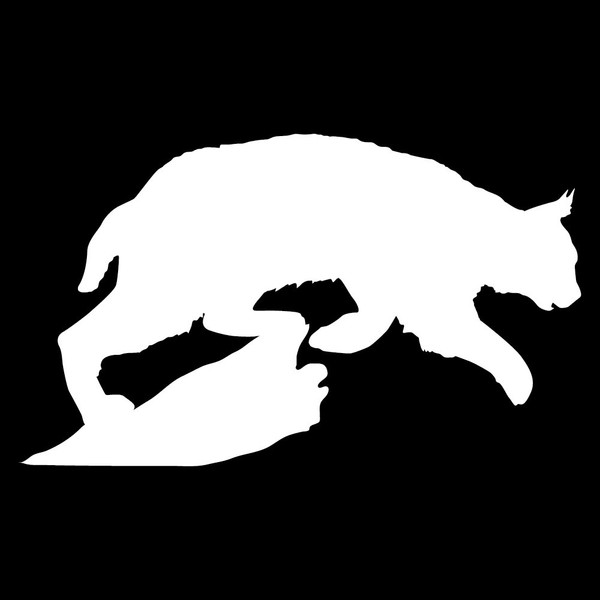 Express Yourself Products Bobcat on The Hunt Wall Decal (White - Reverse Facing - Large) - Predator Collection
