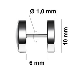 Soul-Cats 2 x White Black Star Stud Earrings 316L Surgical Steel Silver Screw Backs for Women