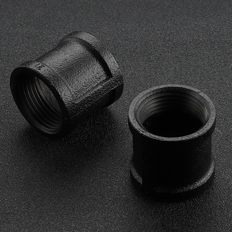 3/4" Black Painted Pipe Fitting Coupling - Home Expert 10