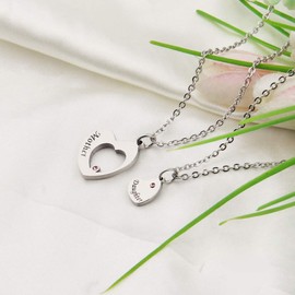 Mother Daughter Necklace Momand Daughter Matching Heart Necklace Set (Mother&Daughter Necklace Set)