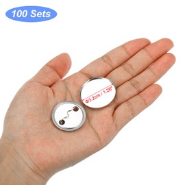 PATIKIL 1.5 Inch 37mm Button Making Supplies, 100 Pcs Round Badge Blank Button, Button Parts for Button Maker