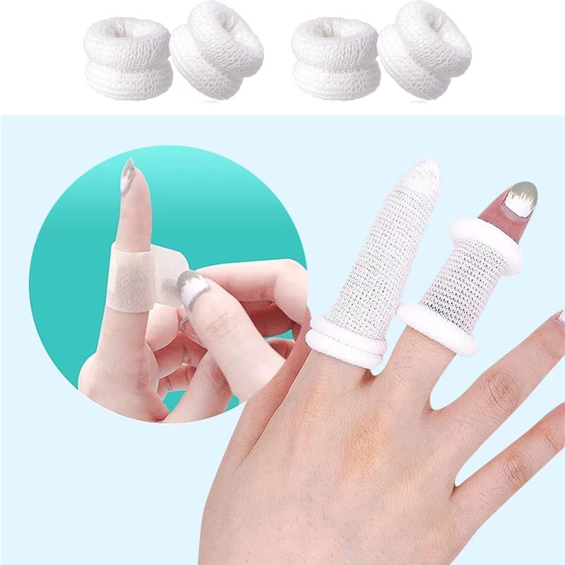 BTGOU 30pcs Bobs Thumb Bandage Finger Bandage Tubular White Cotton