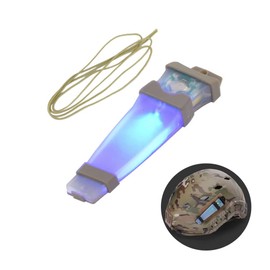 Zamudam Helmet Signal Light Waterproof Safety Flashing Survival Light Outdoor Sports Hunting Tactical Hiking Boating Cycling Personal Identification Marker Light Hook Back(Tan+Blue)