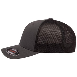 1993 Ford SVT Cobra Mustang Classic Outline Design Flexfit 6511 Trucker Mesh Fitted Cap Grey/Black