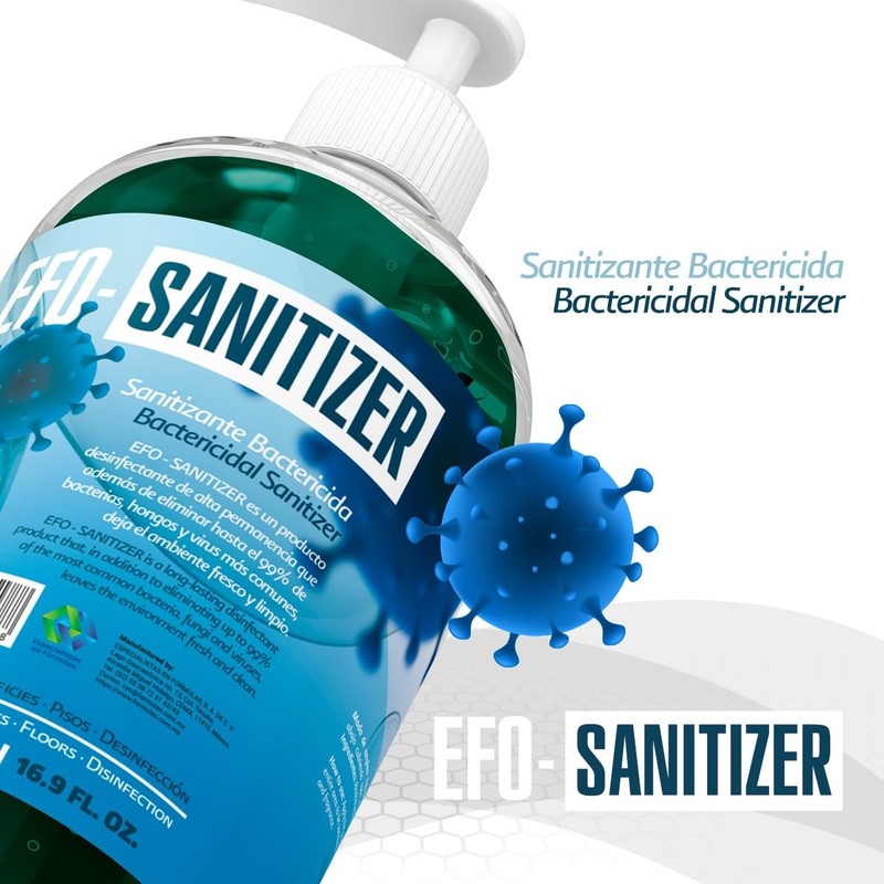 Sanitizante Líquido EFO-Sanitizer, 500 ml, con Dispensador