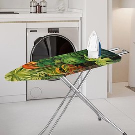 Hinthetall Tropical Palm Easy Installation 15x54 Ironing Board Cover and Pad - Elastic Edge, Applicable Standard Size Iron Board Cover, Stain Resistant, Setup for Effortless Ironing Experience
