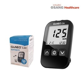 글루네오라이트 혈당계+시험지200매+침200개+솜200매 GluNeoLight Glucometer + 200 Test Strips + 200 Lancets + 200 Cotton Balls