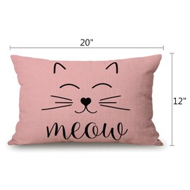 Cat Lumbar Throw Pillow Cover 12x20 Inch Decorative Bedroom Living Room Rectanglar Cushion Case for Bed Sofa Couch