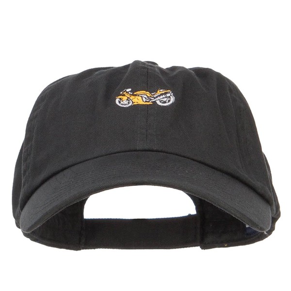 e4Hats.com Mini Motorcycle Embroidered Low Cap - Black OSFM
