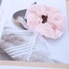 Vacaonio Pink Lace Bow Hair Scrunchie Hair Rope Elastic Lace