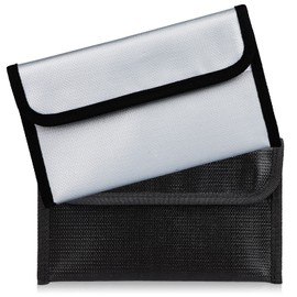 Fireproof Document Bag Fireproof Bag 2 Pieces (20 x 12 cm) Wallet Small Money Bag Fireproof Waterproof Money Storage for A4 Documents Passport Bank File Money Valuables