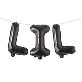 Lil Balloons 16" Letter Lil Balloons Sister Sister Little Balloons Day Reveal Balloons - Black Lilac