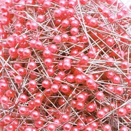 Wetco 800 alfileres redondos de cabeza de perla de 1.38 pulgadas, para costura, ramilletes, floristas, bodas, coser, color rosa claro