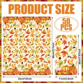 50 PCS Fall Guest Napkins Fall Paper Napkins 3 Ply Autumn Maple Leaves Pumpkin Dinner Party Napkin Disposable Autumn Paper Hand Towels for Thanksgiving Harvest Home Dinner Table Bathroom Party Supply
