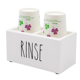 White Acrylic Dixie Cup Dispenser, Disposable Paper Cup Dispenser Storage Holder, 3/5 oz Dixie Cup Holder, Bathroom Paper Cup Rinse Organizer, Disposable Cup Caddy, Water Dispenser Cup Holder