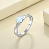 YL 925 Sterling Silver Engagement Ring 5MM Created Opal Infinity