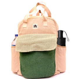 YAK & YETI Handcrafted Hemp Backpack from Nepal – Eco-Friendly, Durable, and Stylish with Adjustable Straps-Multi Pocket-Best for Travel and Hiking-Fits Laptop-For Men and Women-Bag