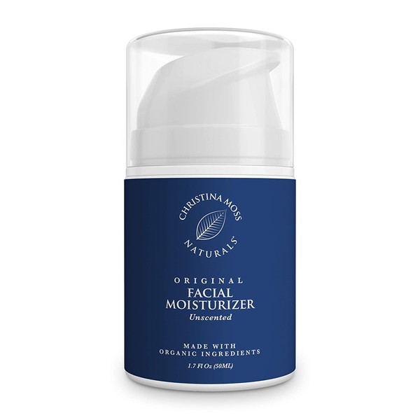 Facial Moisturizer - Made With Organic Aloe Vera to Hydrate & Nourish - Face Moisturizing Cream for Sensitive, Oily or Severely Dry Skin - Anti-Aging, Anti-Wrinkle - For Women & Men. Christina Moss Naturals (Unscented)