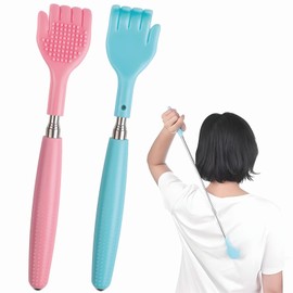 DOKLY Back Scratcher, 2 Pcs Scratch Itching Rake, Back Massager, Extendable Back Scratcher for Men and Women with Hand Massager Features. Portable Backscratchers Compact, Practical and Durable
