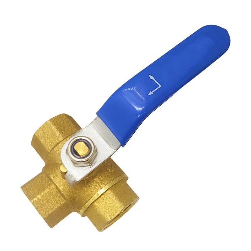 BesNPT 3 Way (L-Port) Brass Forged Ball Valve 1/2" G