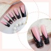 MISUD Press on Nails Long Square Fake Nails Glossy Glue
