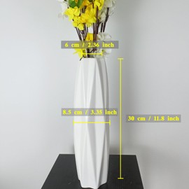 DOCFLVAS 12Inch Tall Vase Ceramic White Flower Vase,Home Decor White Vase for Pampas Grass,Modern Textured Vases for Living Room Decorations,Table Centerpieces,Shelf,Farmhouse Small Ceramic Vase