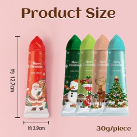 EUYKQNOI Set of 5 Christmas Gifts Hand Cream with 5 Festive Fragrances (Santa Claus, Snowman, Reindeer, Christmas Tree, Sock) Small Gifts for Colleagues, for Dry Winter Hands, Quick Absorption