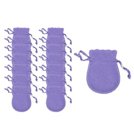 SURALIN 15 Pieces Velvet Pouches Small Drawstring Jewelry Pouches DIY Candy Gift Bags for Jewelry Favors Party Wedding Favors Purple Velvet Pouches 7x9cm