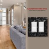 Black Geometry Double Decorator Wall Plate 2 Gang Rocker Light