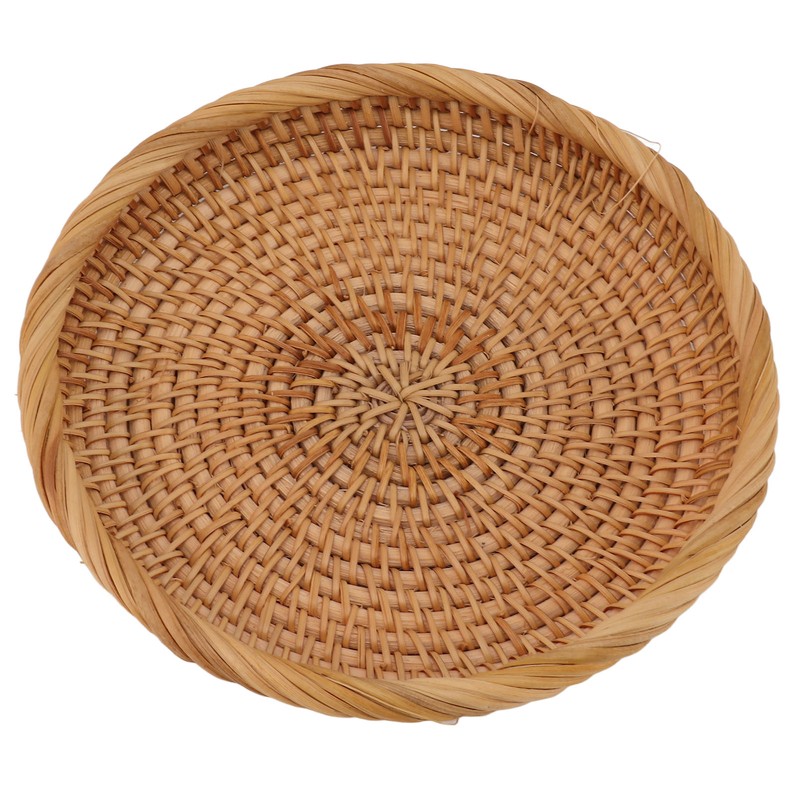 Rattan Fruit Tray Hand Woven Elegant Traditional Natural Rattan Serving
