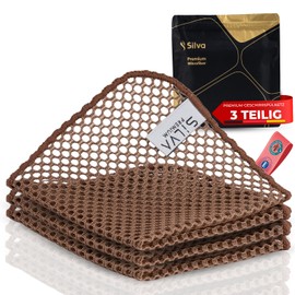 Silva Premium Microfibre Cloths & Wire Tea Towels, Wet & Dry Use, Scratch-Free, Highly Absorbent & Durable, Ideal for Kitchen, Teflon Pans & Metal Surfaces, Wire Wool Pads, Pack of 3