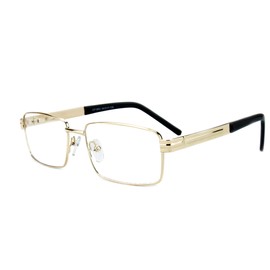Newbee Fashion - Slim Metal Frame Durable Prescription Ready Clear Lens Glasses with Spring Hinge