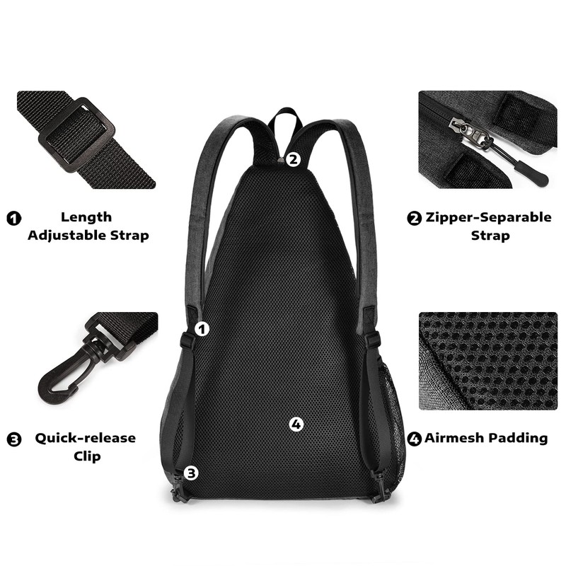 A11N Pickleball Bag, Reversible Crossbody Sling Bag/Backpack for Women Men,