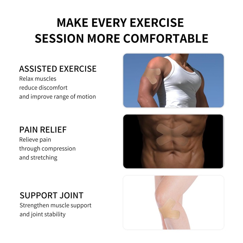 Kinesiology Tape – Waterproof and Hypoallergenic Athletic Tape for Muscle