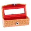 Estuche De Lápiz Labial Individual De Pu Marrón Anaranjado
