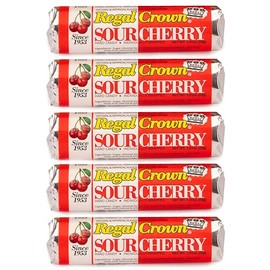 Regal Crown Roll Sour Cherry, 1.01 Ounce (Pack of 5), Sour Candy, The Hampton Candy Company