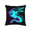 Retro Mosasaurus Dinosaur Vaporwave Throw Pillow