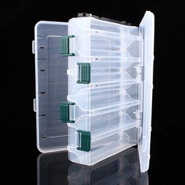 Fishing Tackle Boxes, 12 Compartments Tackle Plastic Storage Box Fishing Case Lure Box Tackle Two-Sided Storage Case