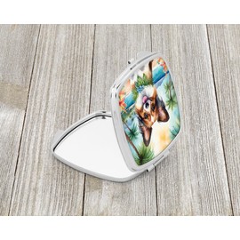Caroline's Treasures Papillon Luau Compact Mirror Decorative Travel Makeup Mirror for Women Girls Gifts Pocket Makeup Mirror Folding Handheld