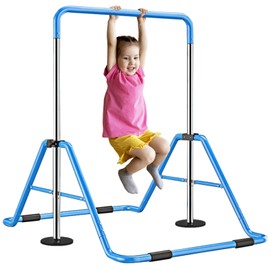 LILYPELLE Expandable Gymnastics Bars, Adjustable Height Gymnastic Horizontal Bars, Heavy Duty Junior Training Kip Bar Gymnastics Equipment for Home, Folding Training Monkey Bars for Kid, Girls, Boys