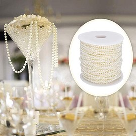 Cadena de Perlas Decorativas de 3mm, Rollo de Cuentas para Manualidades, Decoración de Cortinas Nupciales, Centros de Mesa, Ramo de Novia, Fiesta y Boda, Suministros para Interiore