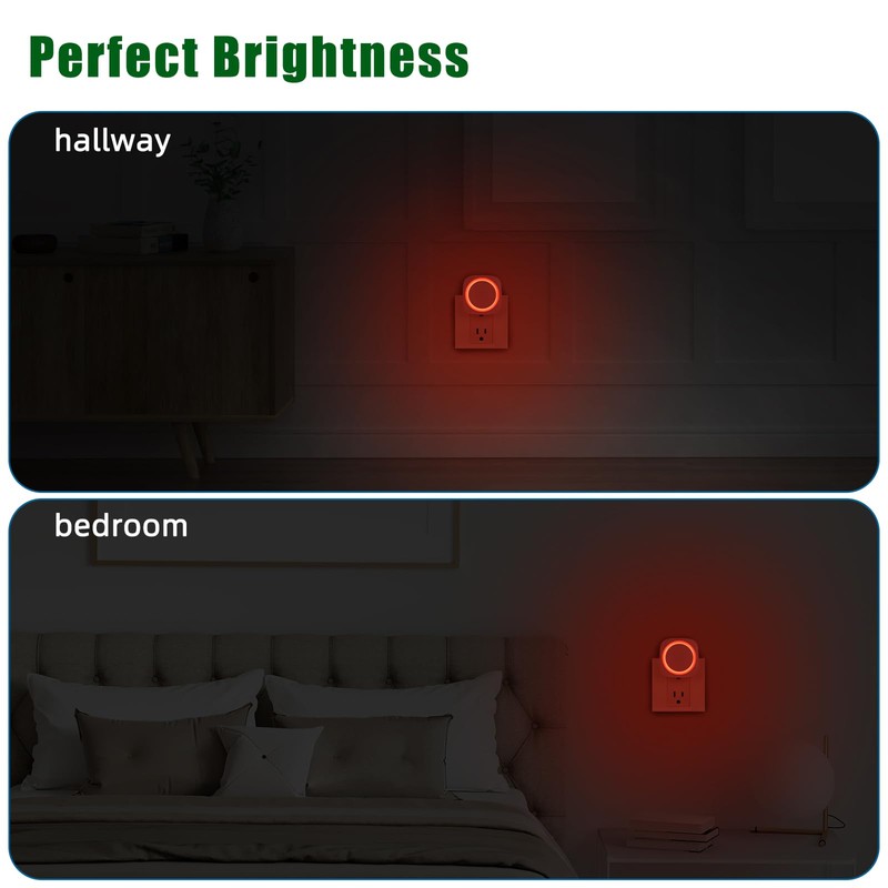 WEEKUU LED Night Lights Plug into Wall, Indirect Soft Dimmable