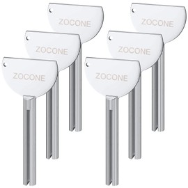ZOCONE Toothpaste Squeezer, 6pcs Metal Tube Squeezer Key Stainless Steel Toothpaste Roller Tube Wringer for Paint, Cream, Cosmetic and Hair Dye(C)