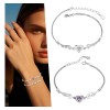 Fuezoiu 2 Piezas Pulseras Plata Corazón Alas Ángel Ajustable Joyeria