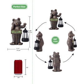 Solar Garden Frog Ornaments Stand with Welcome Sign - Outdoor Decoration for Patio, Balcony, Yard, Lawn - Unique Housewarming Gift for Grandma and Grandpa Garden Mum Copper