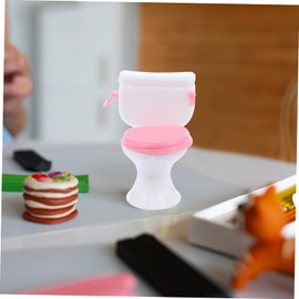 KICHOUSE 4Pcs Miniature Toilet Models Realistic Doll Potty Decor for Mini House DIY Projects Lovely Bathroom Accessory for Micro Landscape Desktop Decoration