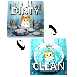 Versatile Double-Sided Clean/Dirty Acrylic Dishwasher Magnet - Strong and Durable Kitchen Organization Tool, Perfect for Refrigerator or Dishwasher Signage, Keep Your Dishes Organized with Style (1)