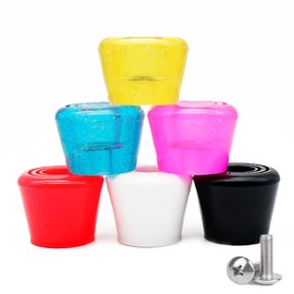 VNAKER PU Rubber Roller Skate Toe Stoppers 1 Pair with Screws (Red)