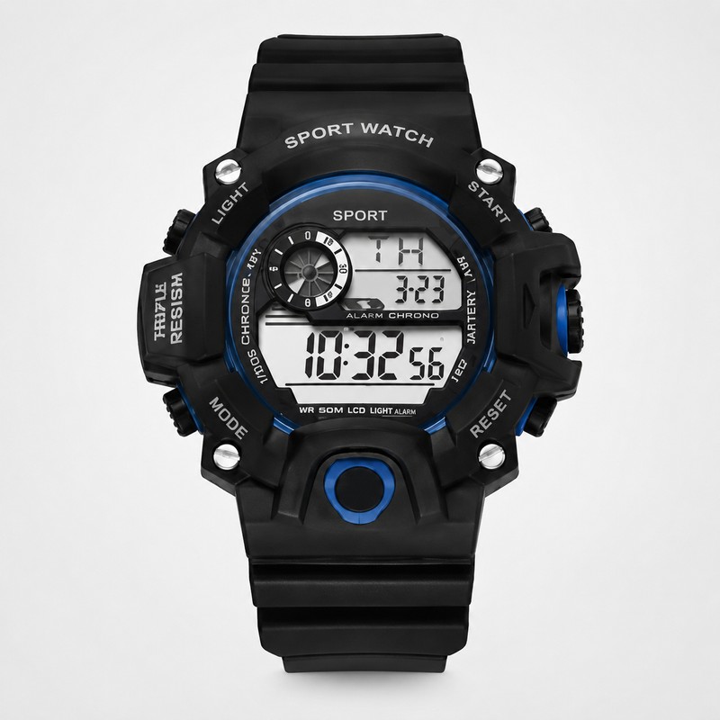 Digital Sports Wristwatch for Outdoor Play - Large Dial, Luminous,